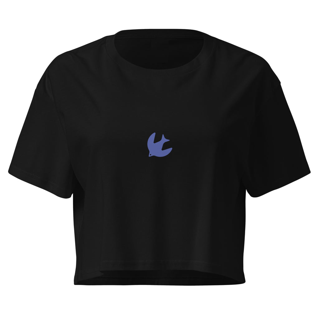 brazilian shark–inspired (deep blue) crop top