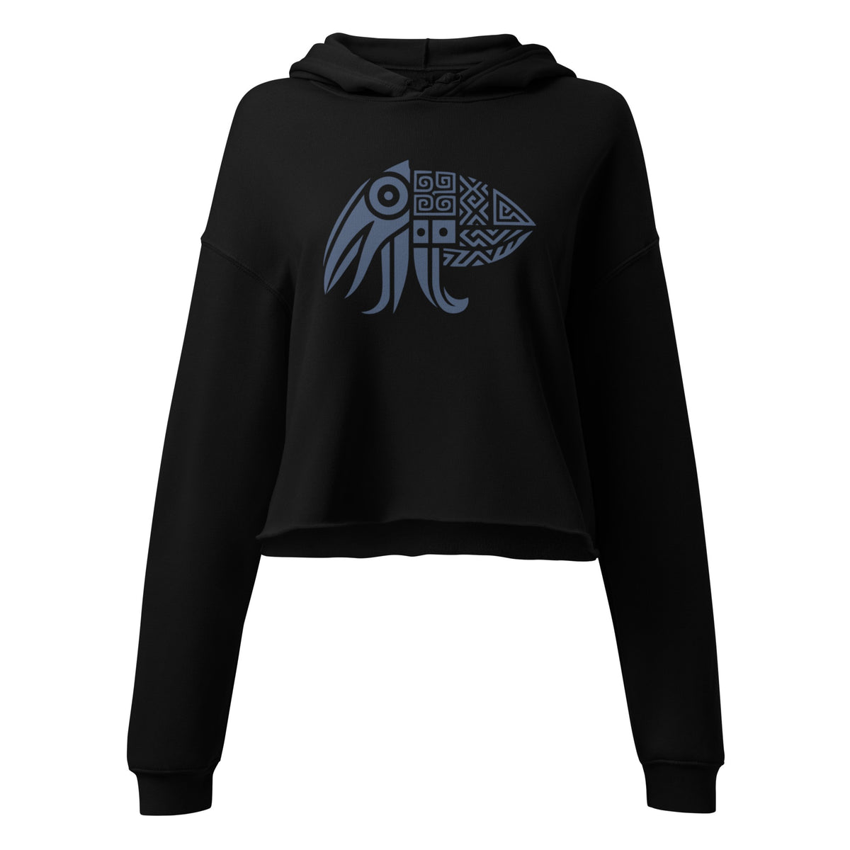 iberian cuttlefish–inspired (nomad blue) crop hoodie