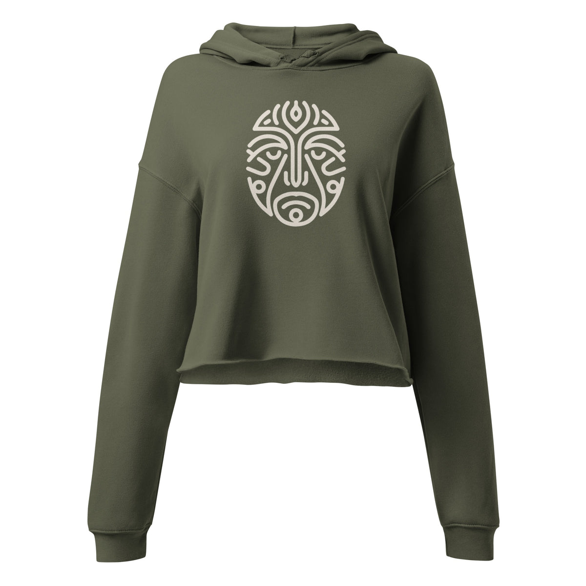 celtic inspired (soft beige) crop hoodie