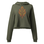 indian feather–inspired crop hoodie