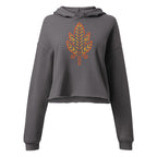 indian feather–inspired crop hoodie