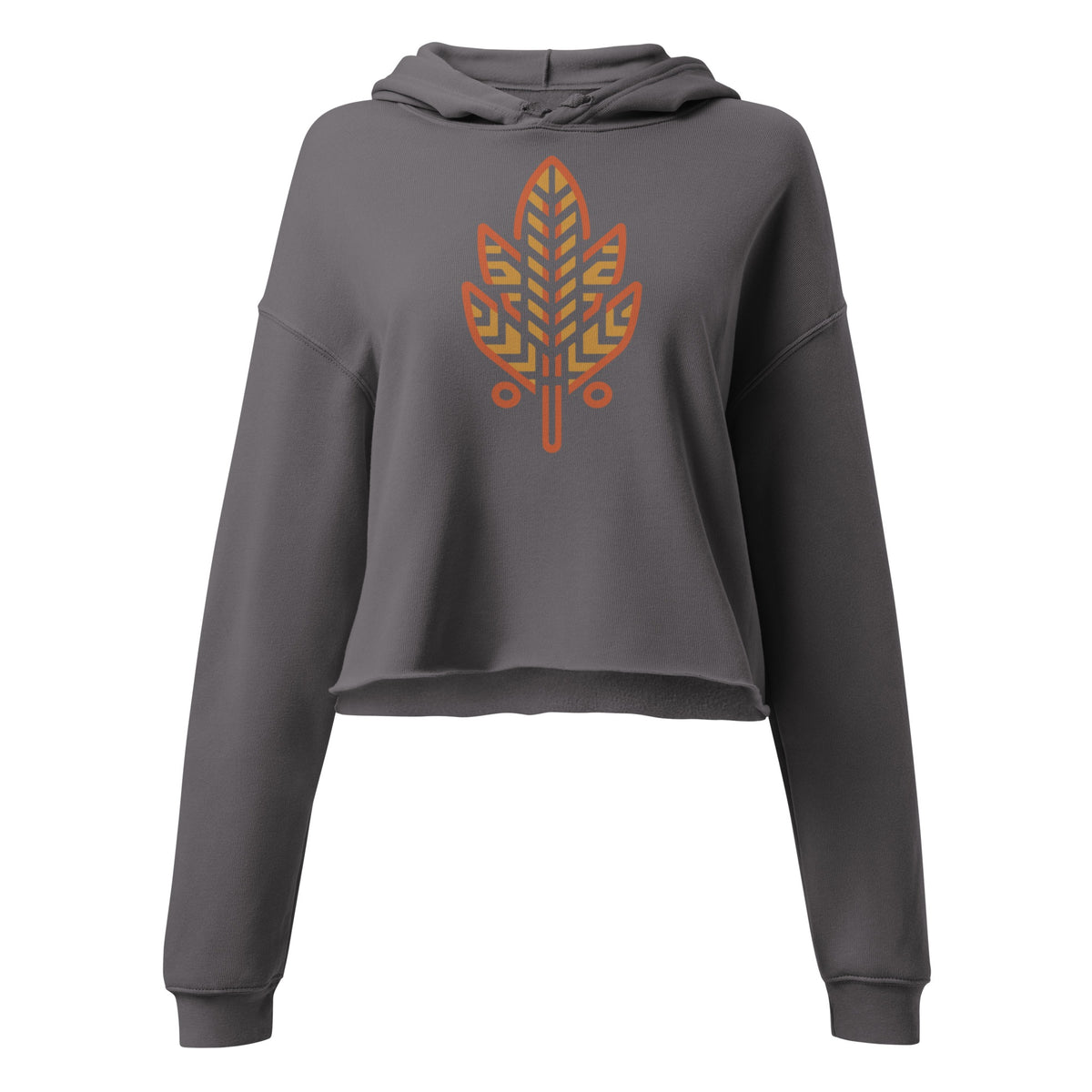 indian feather–inspired crop hoodie